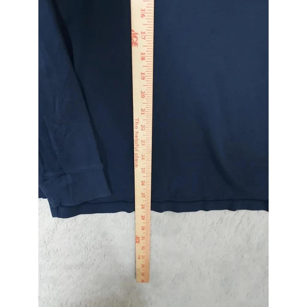 Polo Ralph Lauren Shirt Men XL Pima Soft Touch Long Sleeve Navy Blue  Flesh Pony
